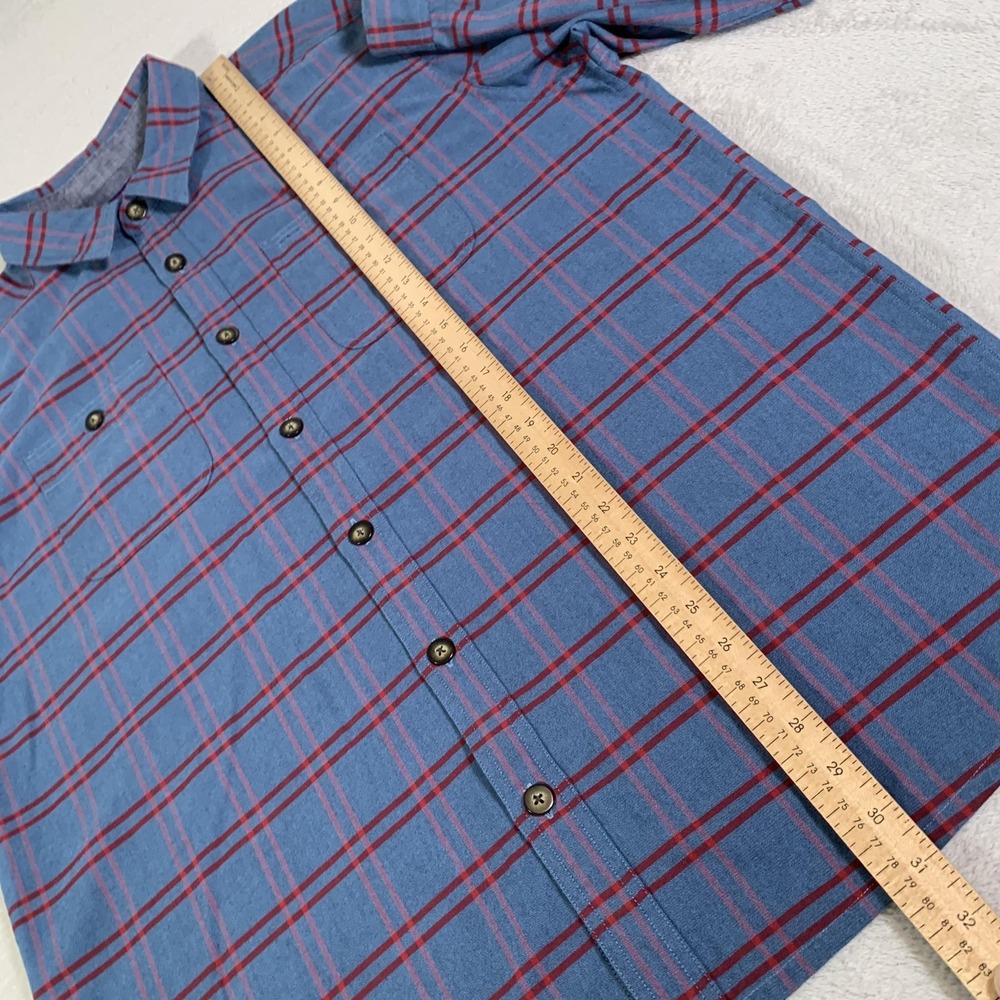 Patagonia Kiragg Shirt Mens XL Blue Organic‎ Cotton Plaid Long Sleeve Button Up - Picture 8 of 11